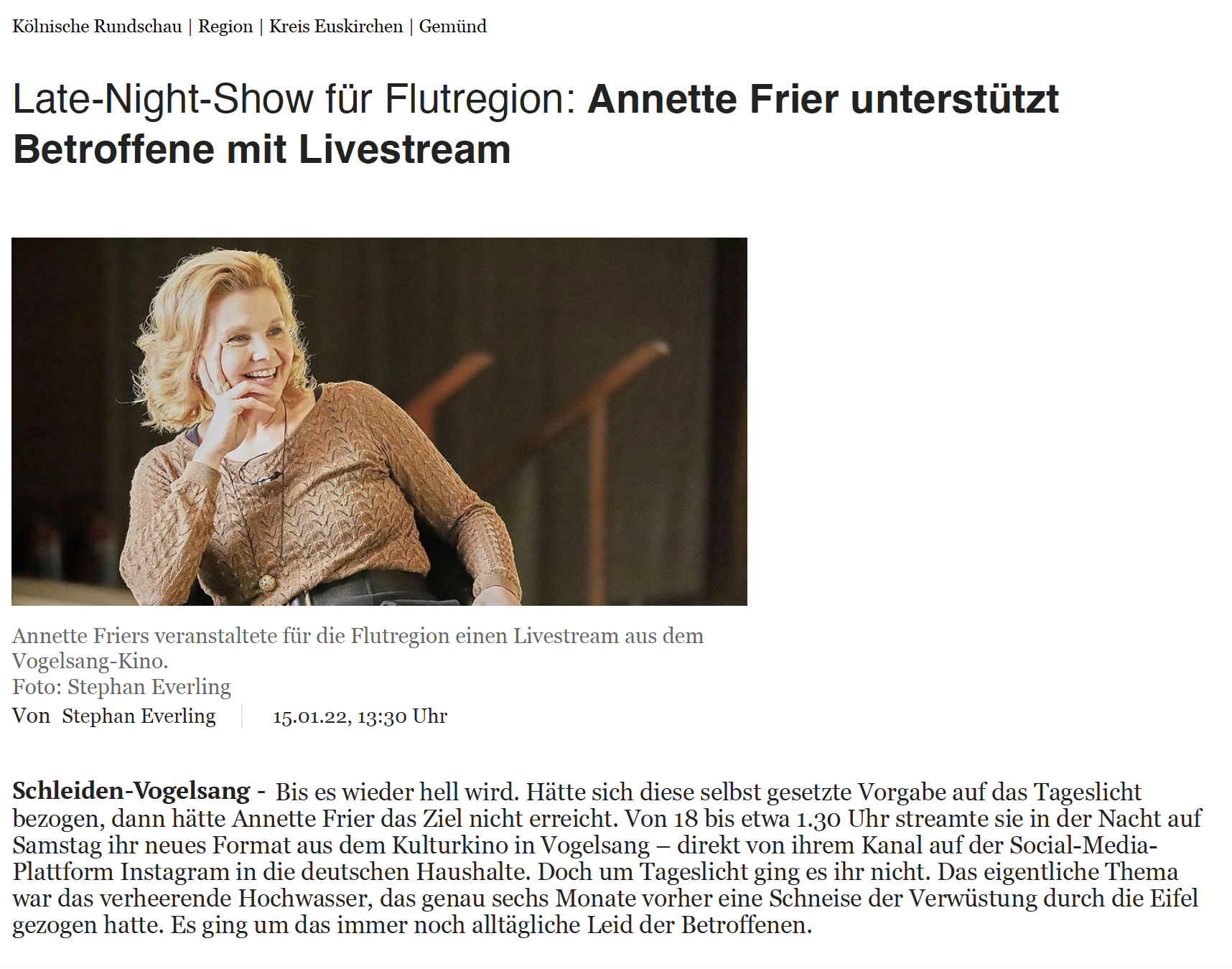Annette Frier Insta Live